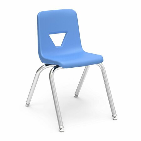 VIRCO 2000 Series 16" Classroom Chair, 3rd - 4th Grade with Nylon Glides - Sky Blue Seat 2016